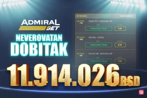 Još jedan milioner u AdmiralBet-u, na 2.000 skoro 12.000.000!